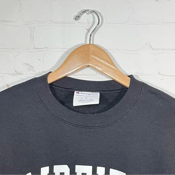 Champion Fairfield University Stags Fleece Sweatshirt Mens Small Black Pullover - Picture 3 of 8